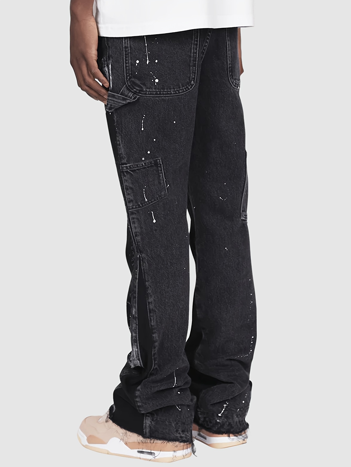 men's casual ripped jeans chic street style flare leg denim men's casual ripped jeans chic street style flare leg denim