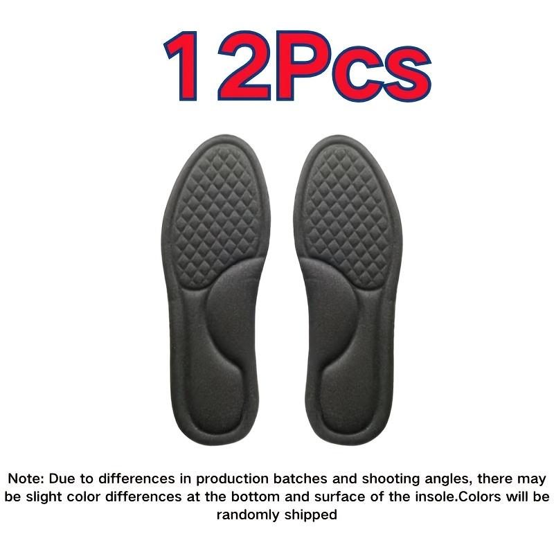 Image of 6 Pairs (12pcs) Of Shock-absorbing Insoles, And Comfortable Sports Air Cushions For Long- Outdoor Standing In Autumn And Winter. Shoe Accessories, Suitable For Men And Women. Colors