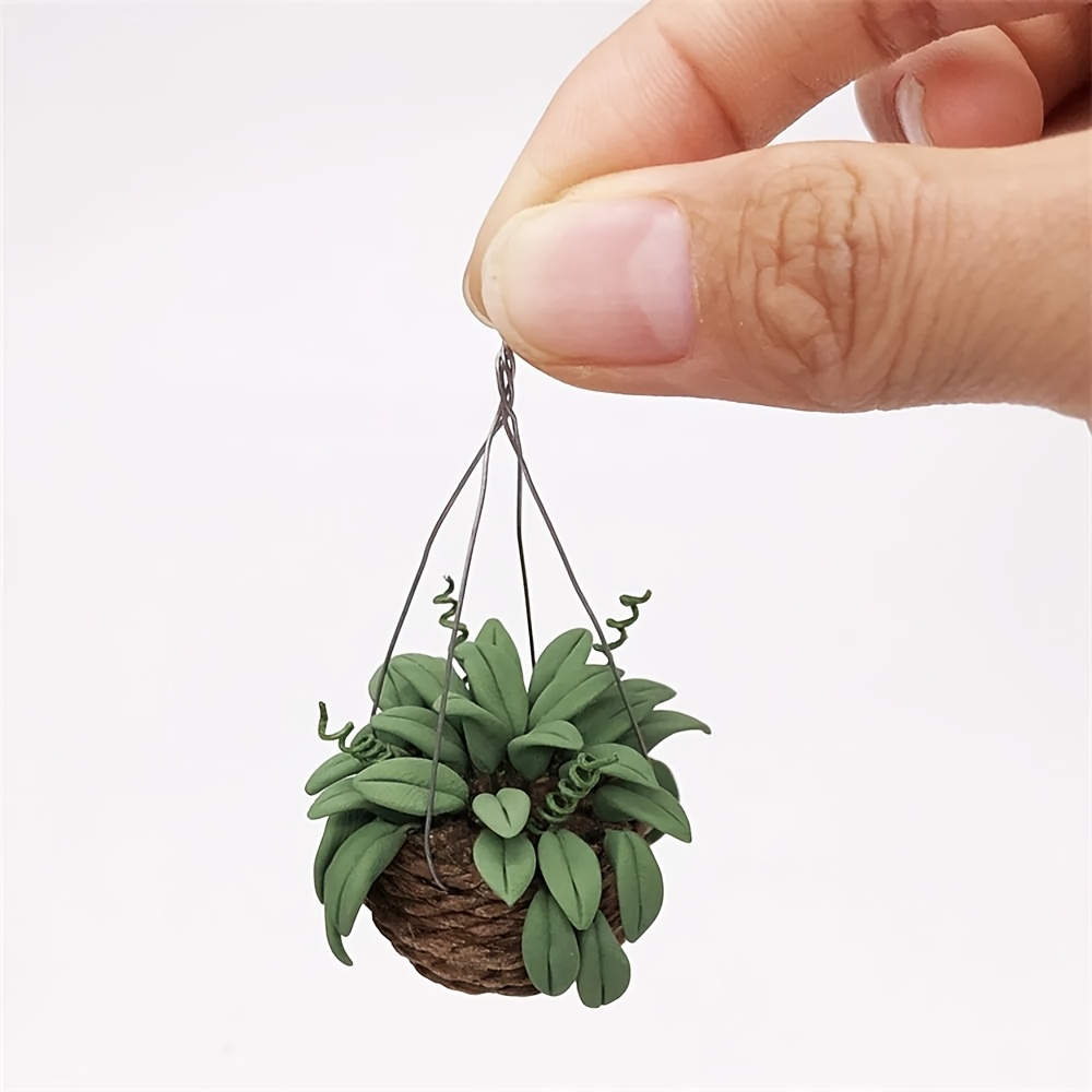 

Miniature Potted Plant For Dollhouses - 1:12 Scale Resin Decor, Desk Accessory, Ideal For Birthday Gifts And Holiday Decorations