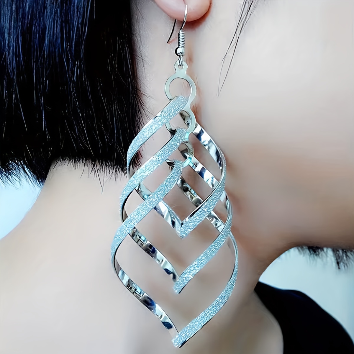 Silvery Frosted Long Tassel Earrings & Iron Posts - Versatile Jewelry