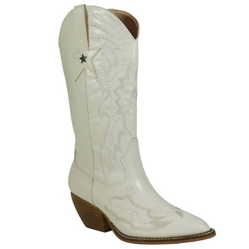 womens western cowboy boots flame embroidery block heel pointed toe calf booties