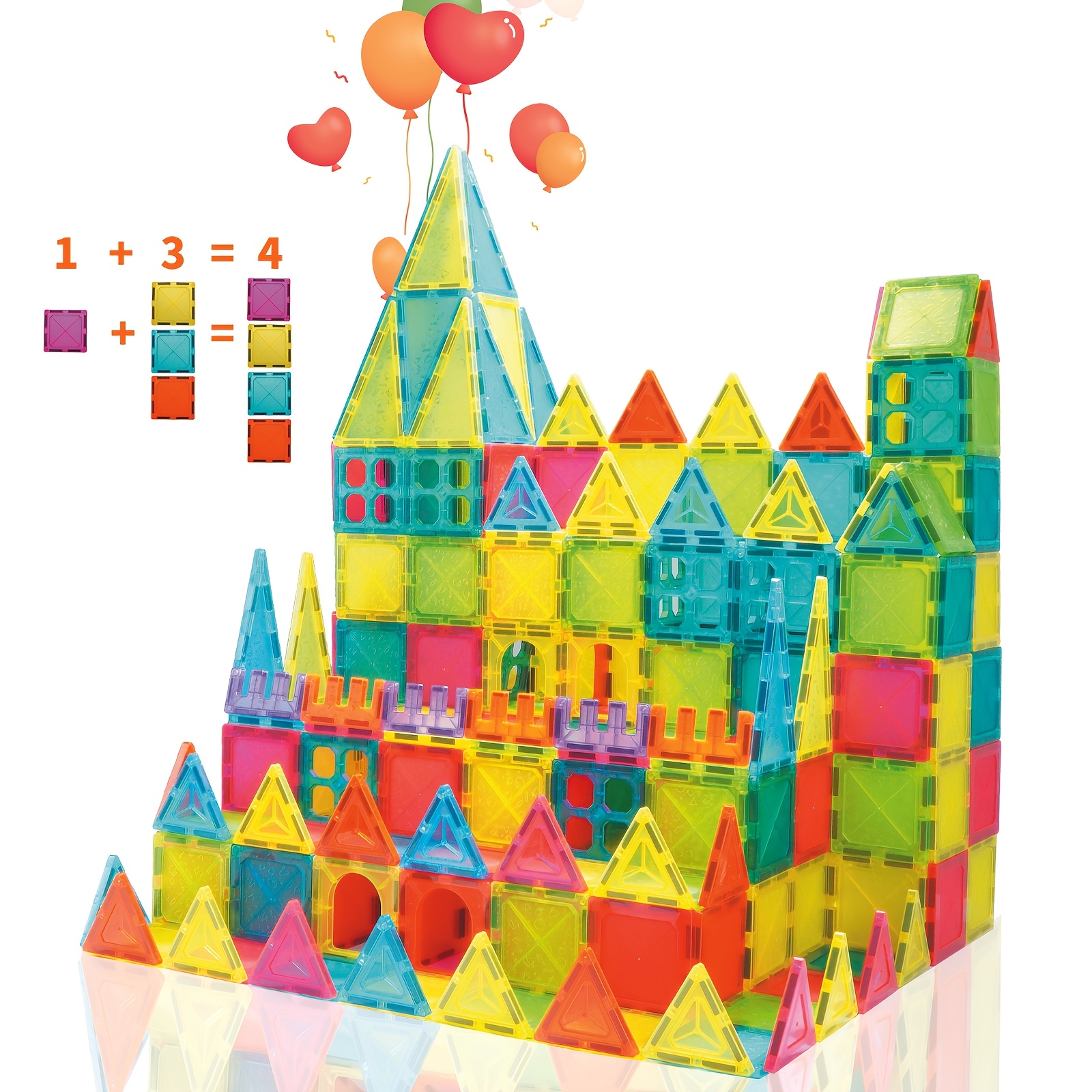 

82pcs Magnetic Building Tiles Set - Stem Construction & Stacking Toy For 3+, Perfect Birthday Or Christmas Gift