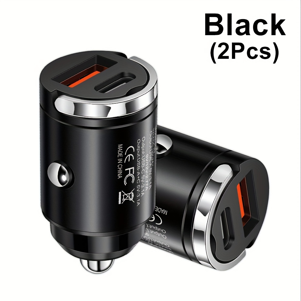 TEMU Kaxoe 2pcs 3.1a Fast Charger Car Phone Charger Adapter Usb C + Usb Fast Charging Phone Charger For Iphone For
