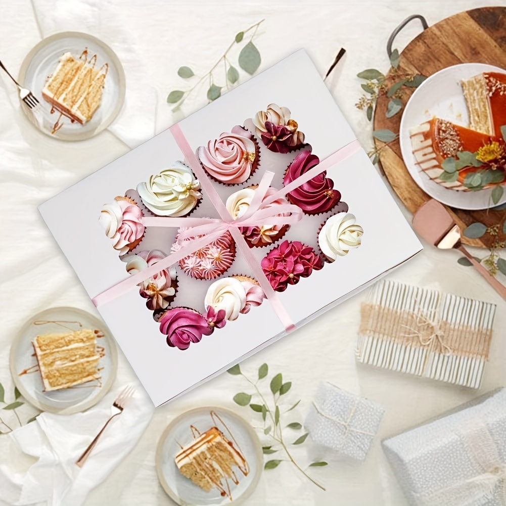 Of 20 Cupcake Containers That Can 12 Regular-sized Cupcakes, Made From Food-safe Materials, Featuring Windows And Inserts Suitable For Cupcakes, Muffins, And Pastries