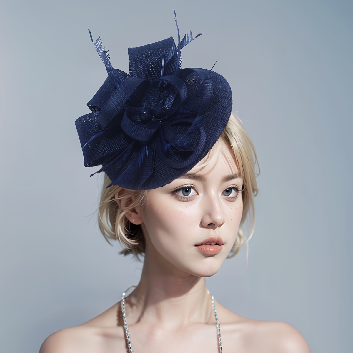TEMU Elegante Sombrero Fascinator con para la Cara, Adorno de Cabeza de Moda para Mujeres, Accesorios para el Cabello de Boda, Gorro de Red de