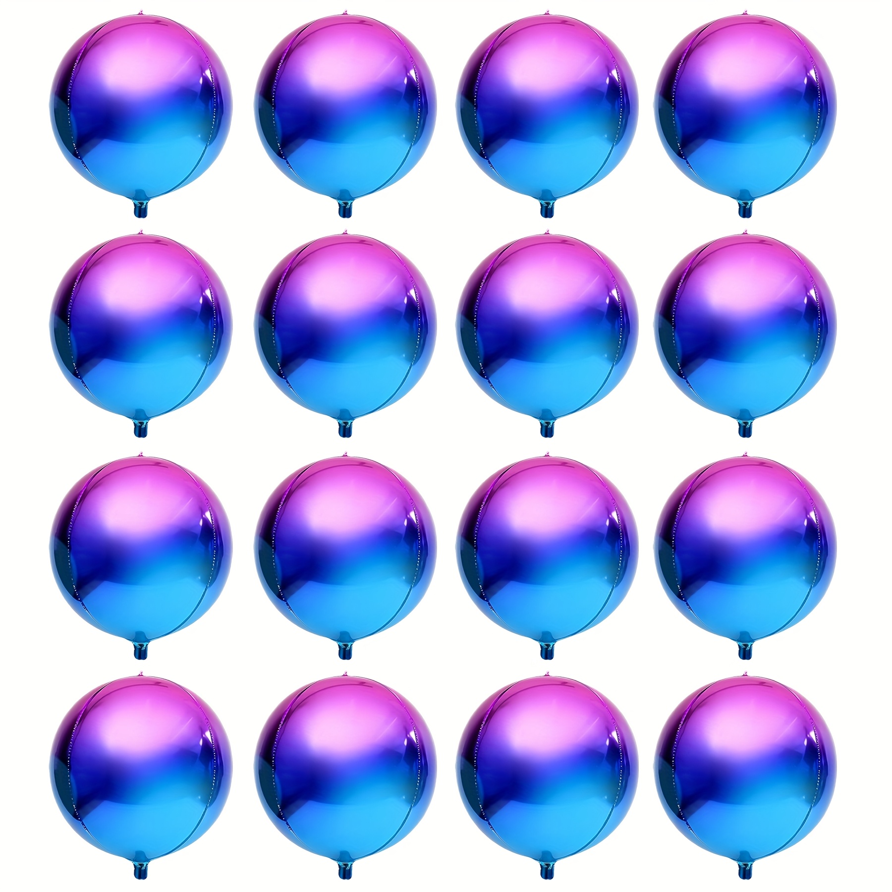 Image of Purple For - 55.88 Cm, 16 Balloons In A Pack | Rainbow Balloon, Round 4d Metallic Balloon Ideal For Galaxy-themed Birthday Celebrations