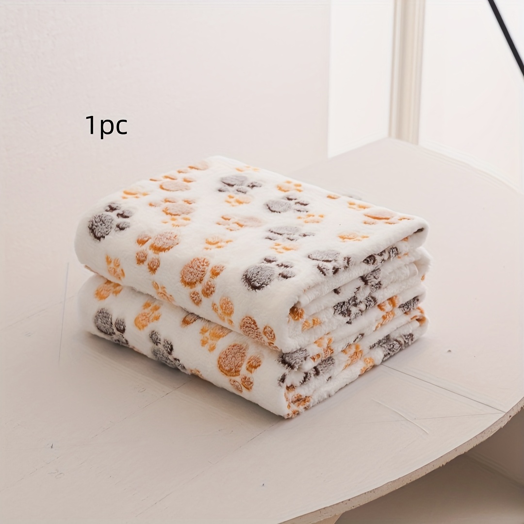 TEMU 1pc Pet Blanket Mat Paw Print Dog Blanket Pet Puppy Bed Sofa Cushion Cover