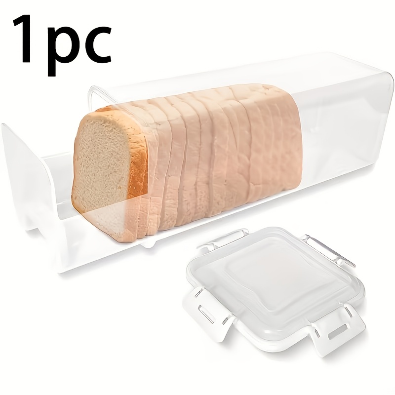TEMU 1 pièce Récipient de rangement à pain coulissant pour cuisine, Boîte de conservation rectangulaire pour pain avec doublure intérieure, Filtre