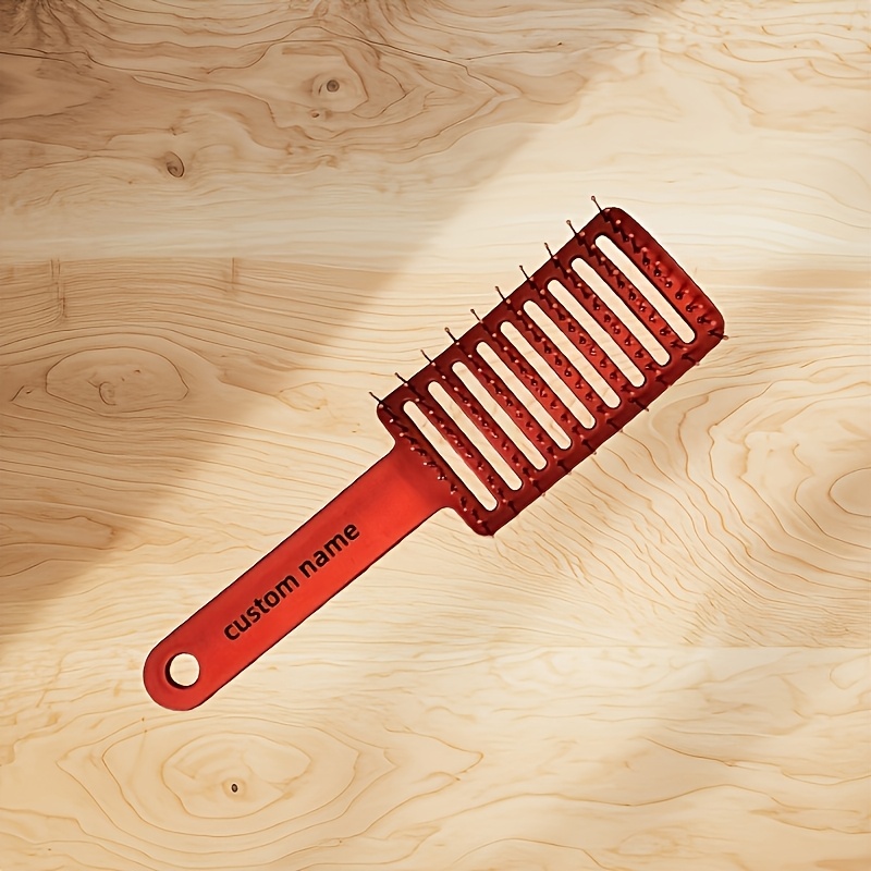 TEMU A Customizable Name And Logo Large Curved Bristle Plastic Vent Brush For Curly Hair, Styling, And Smoothing, Used As A Wedding Gift For