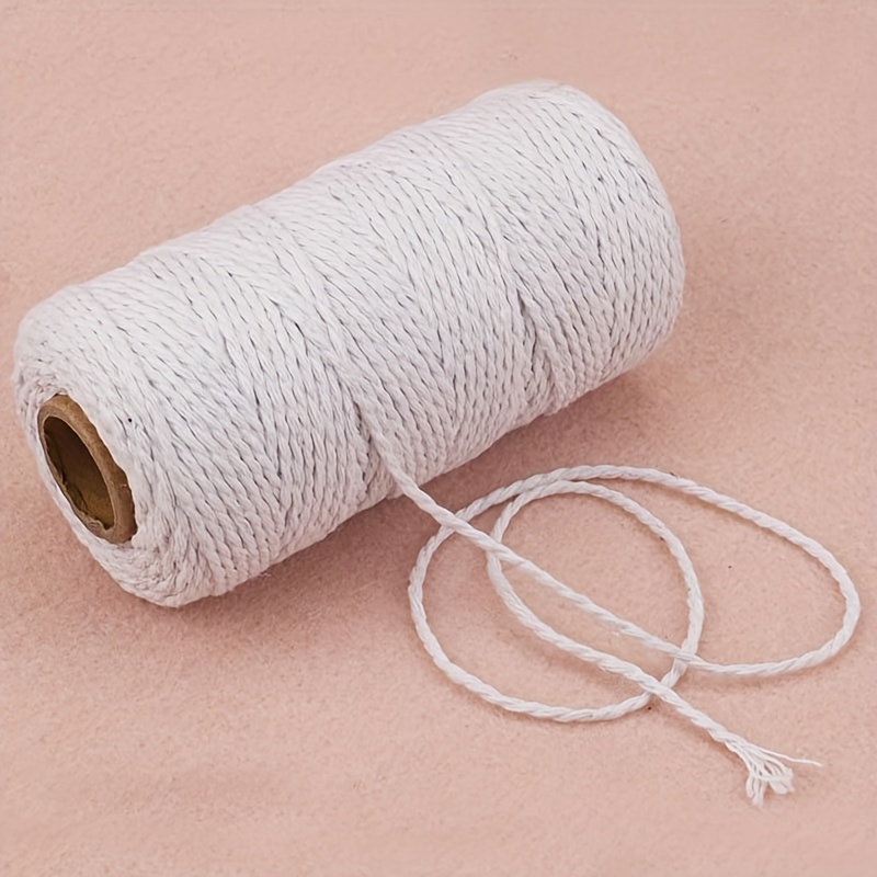 1.5mm X 328ft/ 109yd/ 100m Cotton Twine String, 8-ply, For Diy Crafts & Gift Wrapping, Thread, Tapestry Woven Rope, Thin Rope (black + White + Black & White)