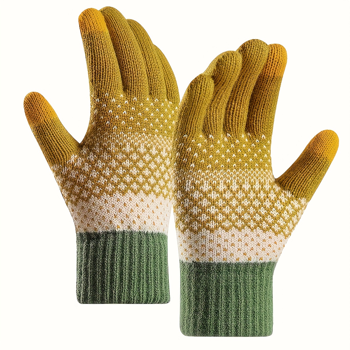 TEMU Women's Winter Outdoor Two-finger Touchscreen Gloves, Warm Thickened -lined Finger Gloves For Driving And Cycling, Cold Weather Winter Couple's