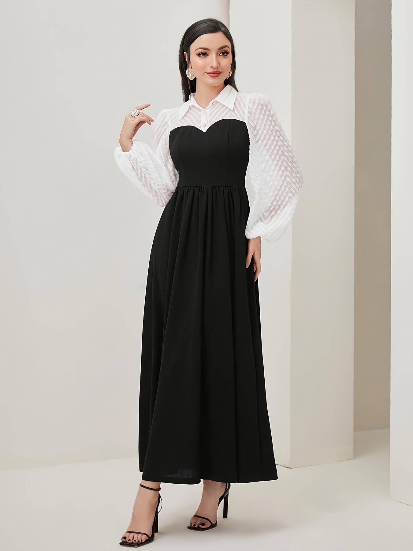 womens black formal dresses Black Sleeveless Collar Knit Dress  KOODSHOT