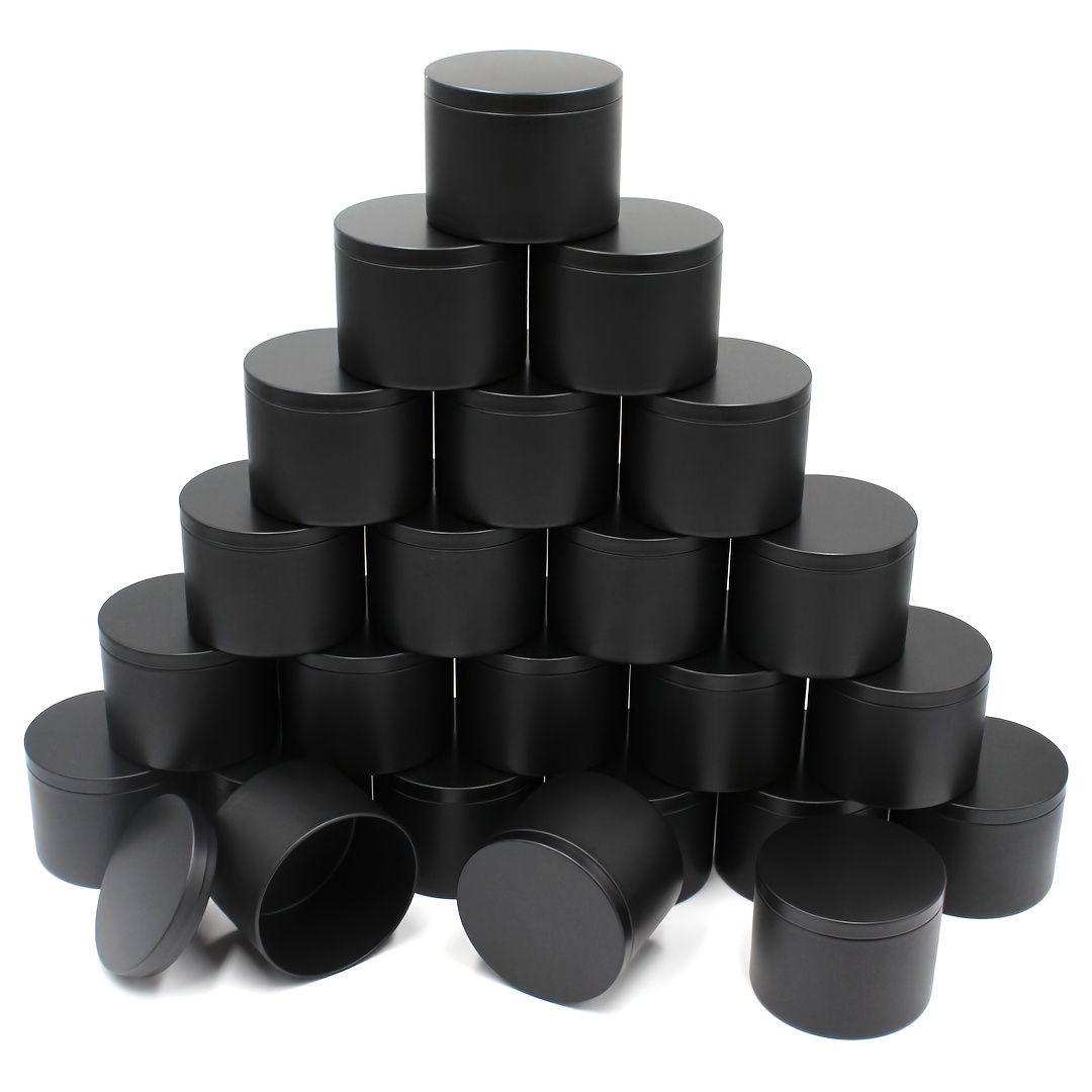 

12pcs Double-sided Matte Black 8oz Candle Jar Iron Container