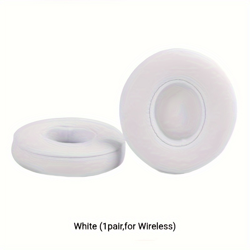 

Beats 2 & 3 Wireless Earphone Replacement Pads - Memory Foam Protein Faux Leather Cushions, White