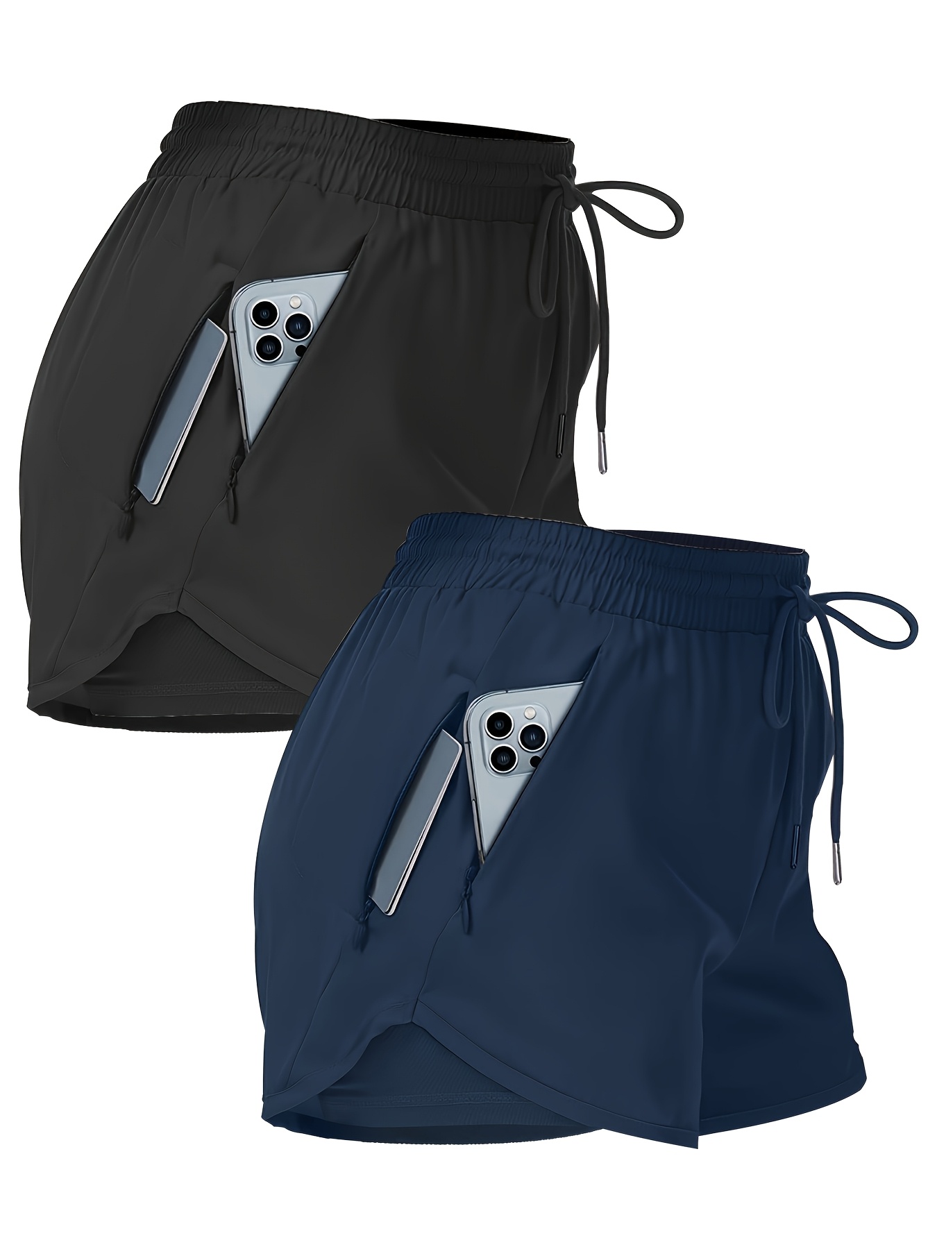 Short de course pour femme, bleu clair, marbre, entraînement, tennis
