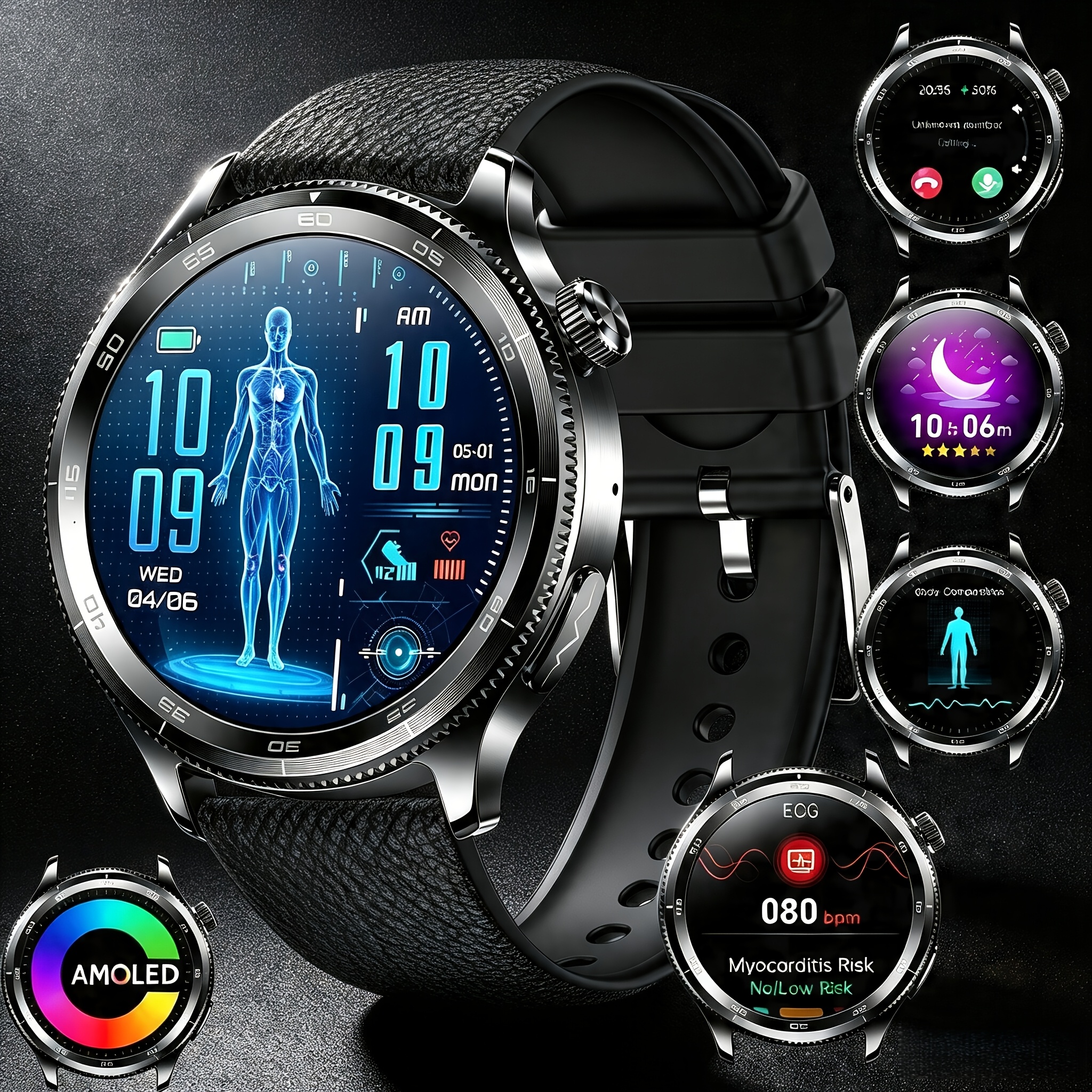 Image of 2026 Health Smartwatch With 380mah 43'' Amoled, Real- Monitoring, And Menstrual Tracking, Emergency Sos And , For Ios/, Perfect For Daily Wellness, Fitness Coaching