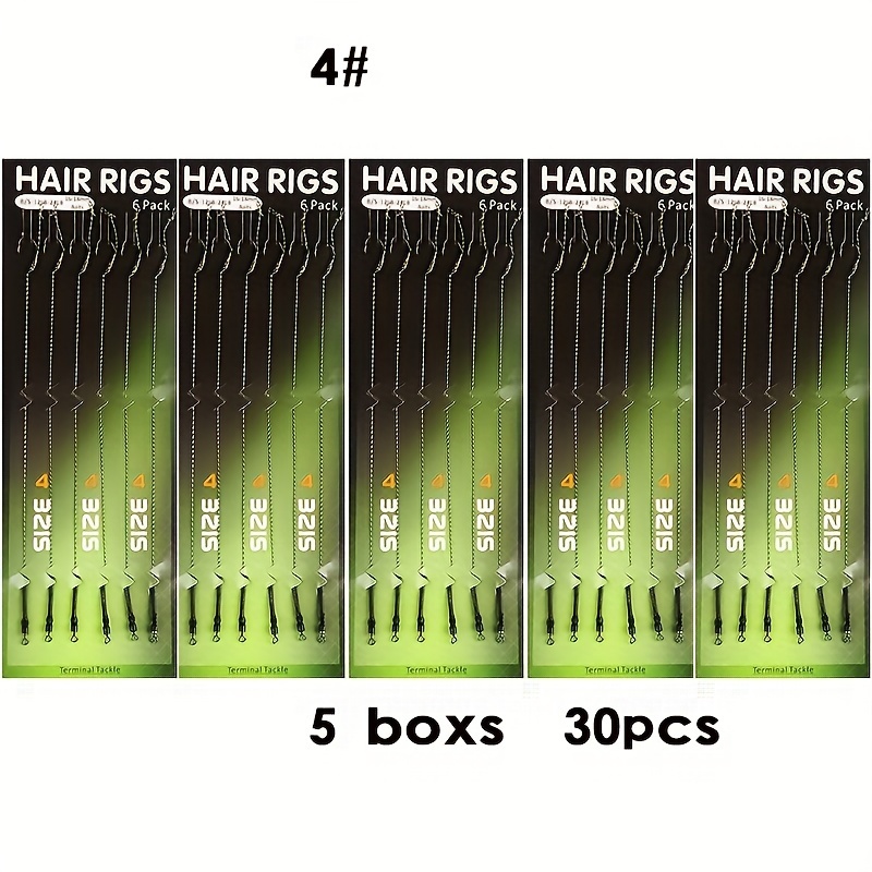 Image of 30pcs Carp Fishing Hair Rigs Wide Barbed Carp Hooks Anti- Swivel Braided Line Rig
