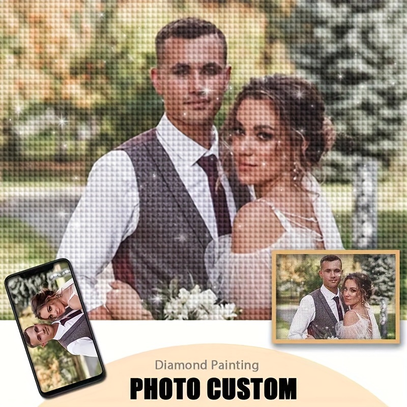 

Custom 15.7x15.7in Personalized 5d Diy Diamond Painting Kit - Turn Your Photos Into Sparkling Art, Round Acrylic Diamonds, Unique Gift For Home Decor