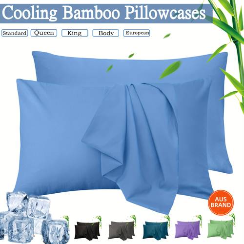 2000tc luxury bamboo pillowcases soft breathable envelope closure standard 2pcs queen 2pcs king 2pcs european 2pcs 1 year