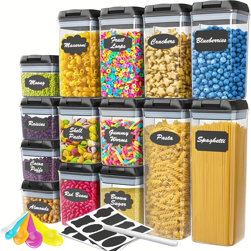 24pcs kitchen storage containers with reusable labels and white marker meal prep containers labels and marker transparent food storage counter fresh keeping lunch boxes suitable for restaurants bars supermarkets hotels for  