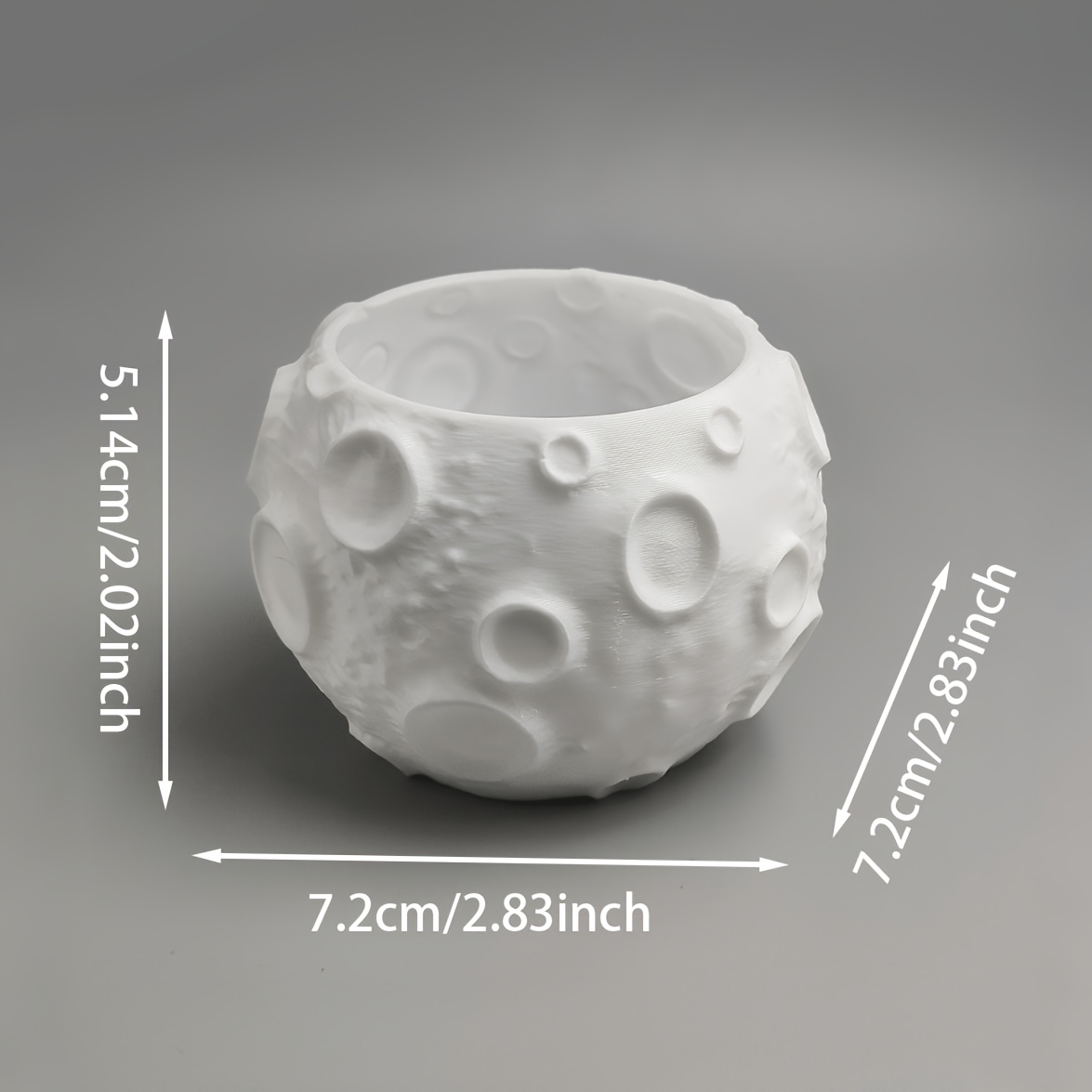 TEMU Simulated Moon Surface Flower Pot | Green Plant Ornament, Desktop Potted Plant, White Mini Desktop Decorative Planter, Unique Moon-shaped