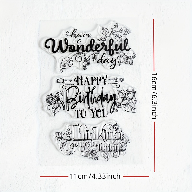 TEMU 1pc Transparent Birthday Stamp, Clear Stamp For Scrapbooking, Card Making, Photo Albums, Journaling, And Home Decoration