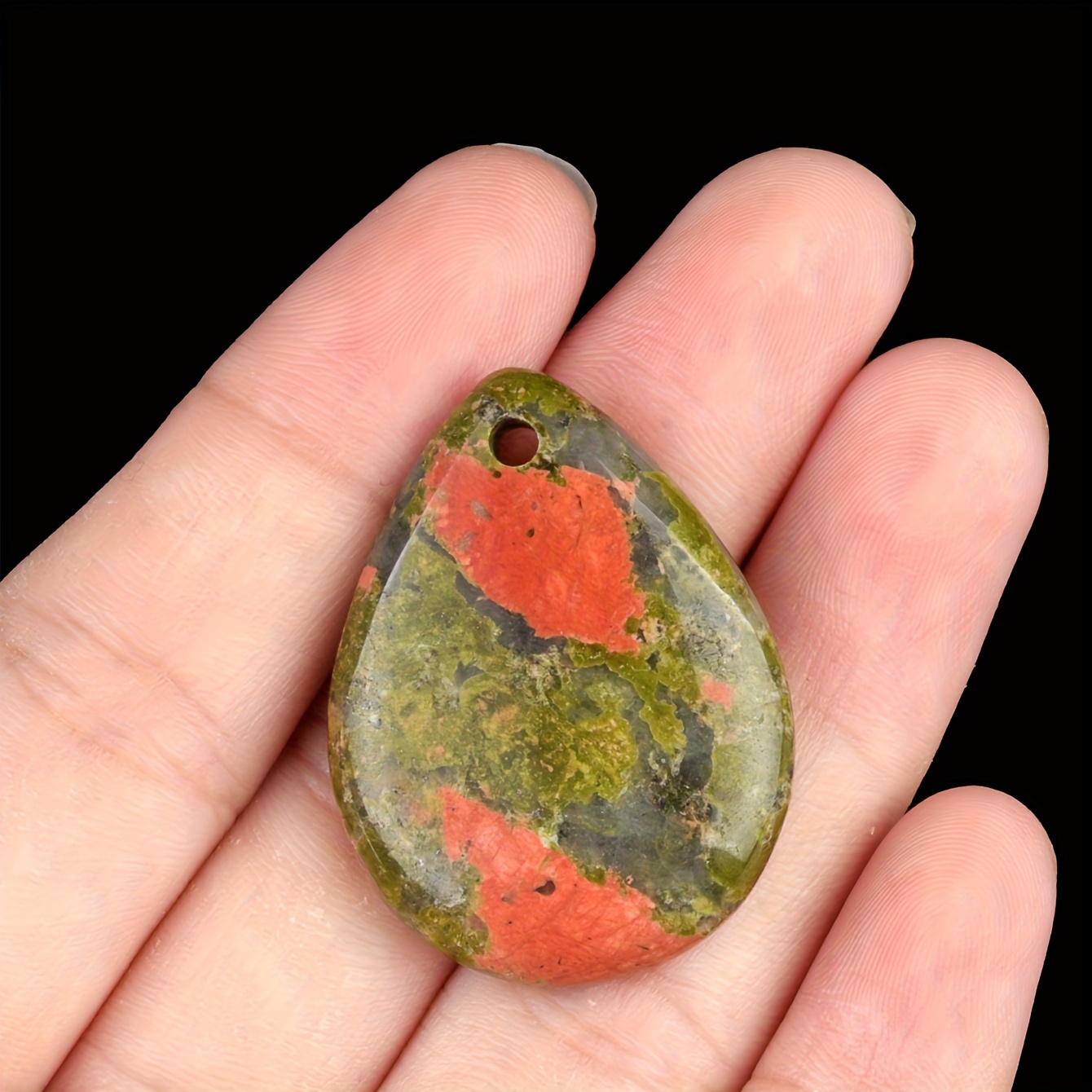 Multicolor Natural Stone Water Drop Pendant Necklace