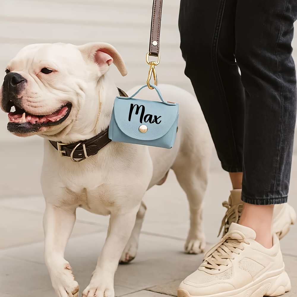 Personalized Dog Poop Bag Holder, Custom Name Dog Waste Bag Holder, Leather Poop Bag Dispenser, Engraved Dog Poop Bag, Custom Dog Mom Gifts