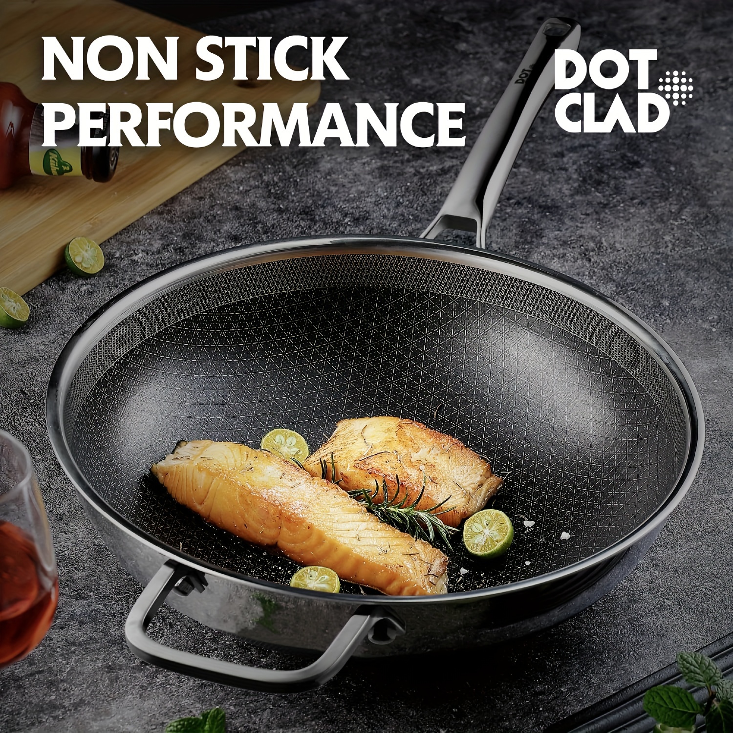 Wok Pan Hybrid Wok Lid Cookware Non stick Wok Stainless Temu