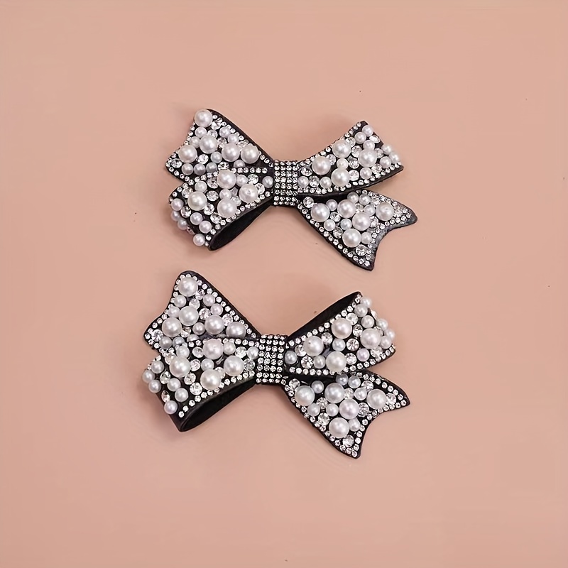 TEMU 2pcs Fashionable Bowknot Shoe Buckles, Clothing Accessories, Suitable For Shoes, Clothes, Hats, Bags, Stylish Decorative Accessories