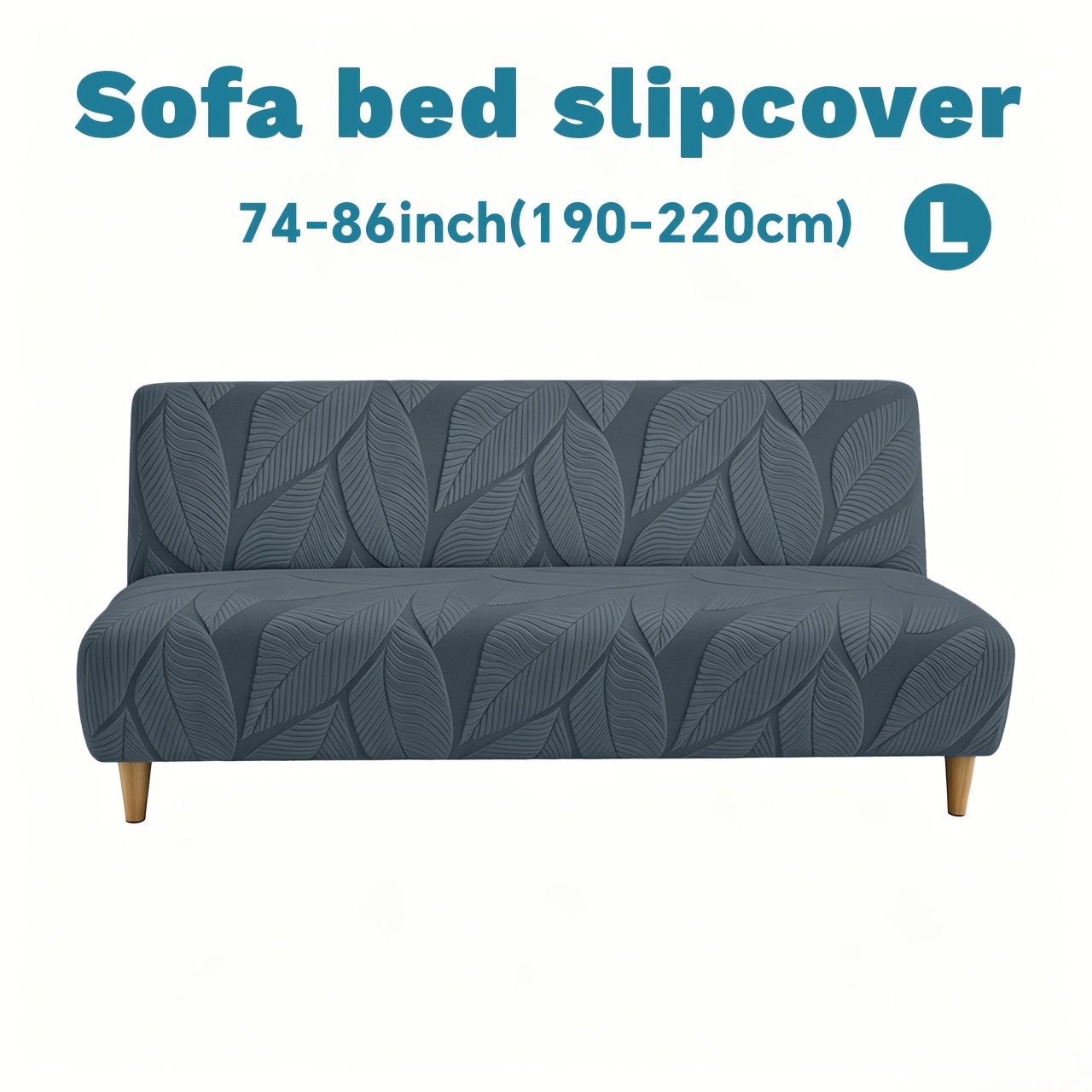 TEMU 1 Housse de canapé-lit extensible en velours jacquard à motif de feuilles, Housse de canapé accoudoirs, Housse de canapé-futon universelle