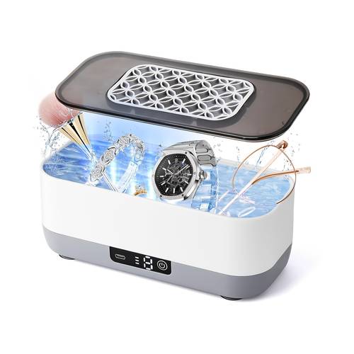 reinigungsmaschine mit schallwellentechnologie, für die schallwellentechnologie-vibration von schmuck, brillen, uhren, make-up-pinseln zahnprothesen, tiefenreinigung, digitalanzeige, usb-aufladung, für den heim- bürogebrauch, weihnachts-heimdekoration