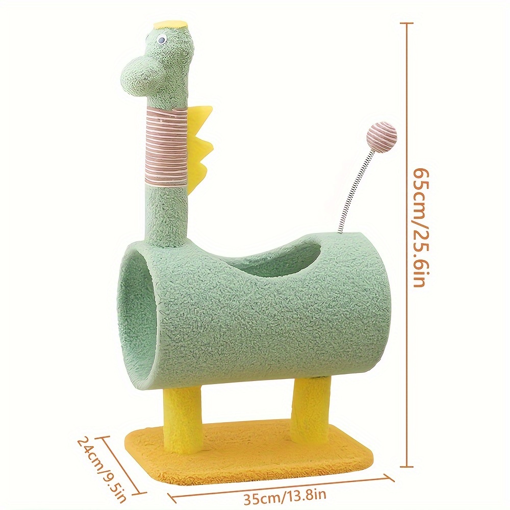 

Dinosaur Vertical Cat Climbing Frame Cat Nest, Can Sharpen The Of Sisal Material Wear-resistant Scratching Is Not Easy To Fall , With Toy Ball, Set Of Cat Climbing Frame, Cat Nest In One, Common