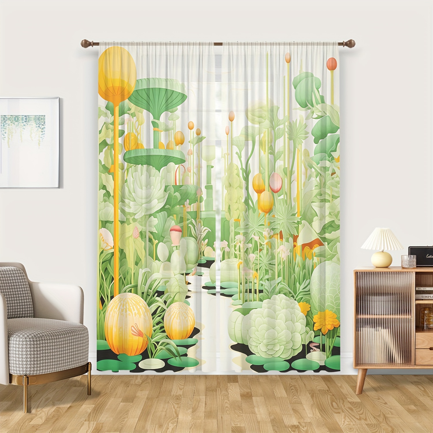 Moon Printed Curtain / outlets Drapes For Living Room Dining Room Bed Room With 2 Panel Set -Multiple Sized Scenery In A Circle Forest Artwork Decor