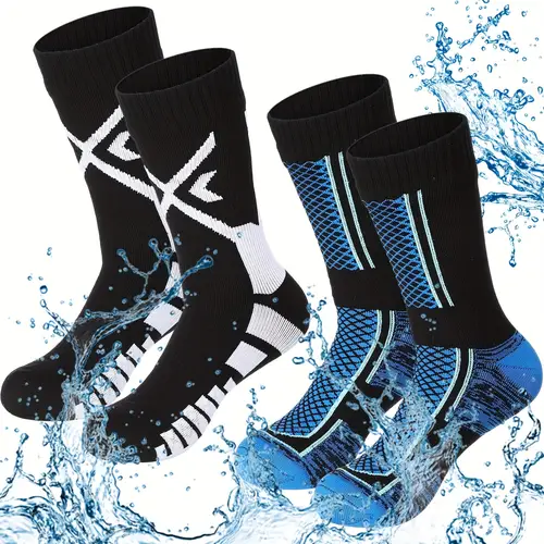 breathable socks sporty calf design for skiing hiking fishing moisture wicking polyester ideal valentines gift for men women outdoor sports socks sporty midcalf socks durable construction
