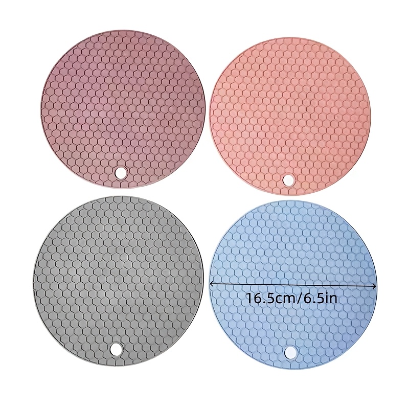 TEMU 4pcs Honeycomb Heat-insulating Trivet Set, Suitable For Pans, Grills, And Ovens, Available In Multiple Colors