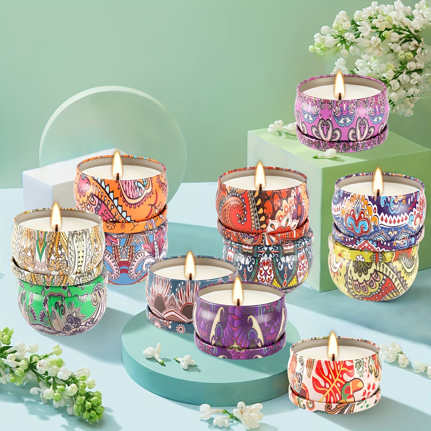 TEMU A Box Of 36pcs Of Ham Pattern Scented Candles Features A Ham Style, With Bright Colors And Long-lasting High-quality Soy Wax. Are Easy To Carry