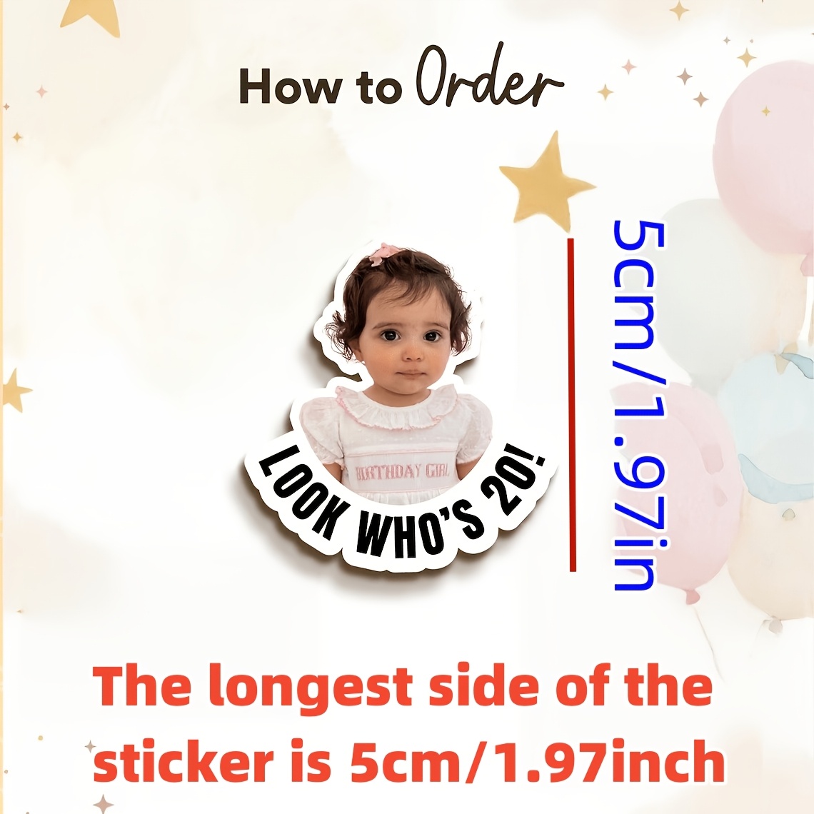 TEMU [customized] Personalized Birthday Stickers, Customize Your Birthday Party Labels, Suitable For Parties, Small Businesses, Pet Birthday ,