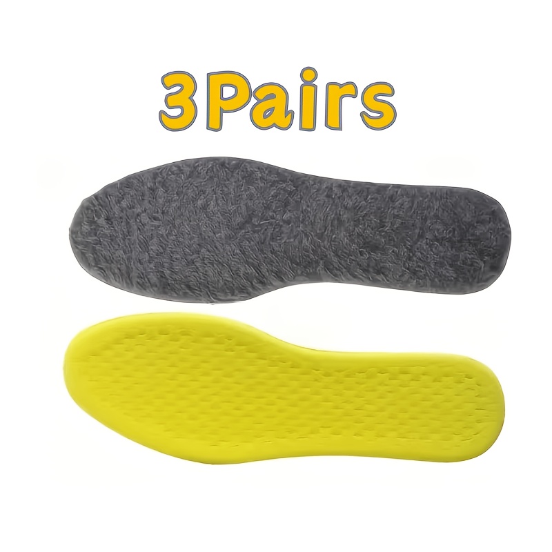 TEMU 3 Pairs Of Soft, Comfortable, Plush Insoles. The Material Is Soft And Elastic, Providing A Pleasant Foot Feel. The Top Features A Plush Layer