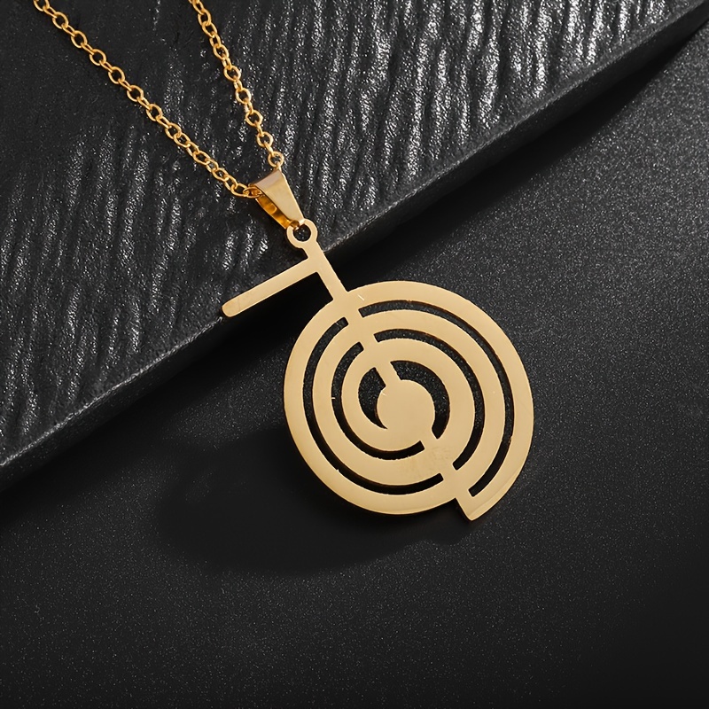 Spiral Circle Pendant Necklace for Men