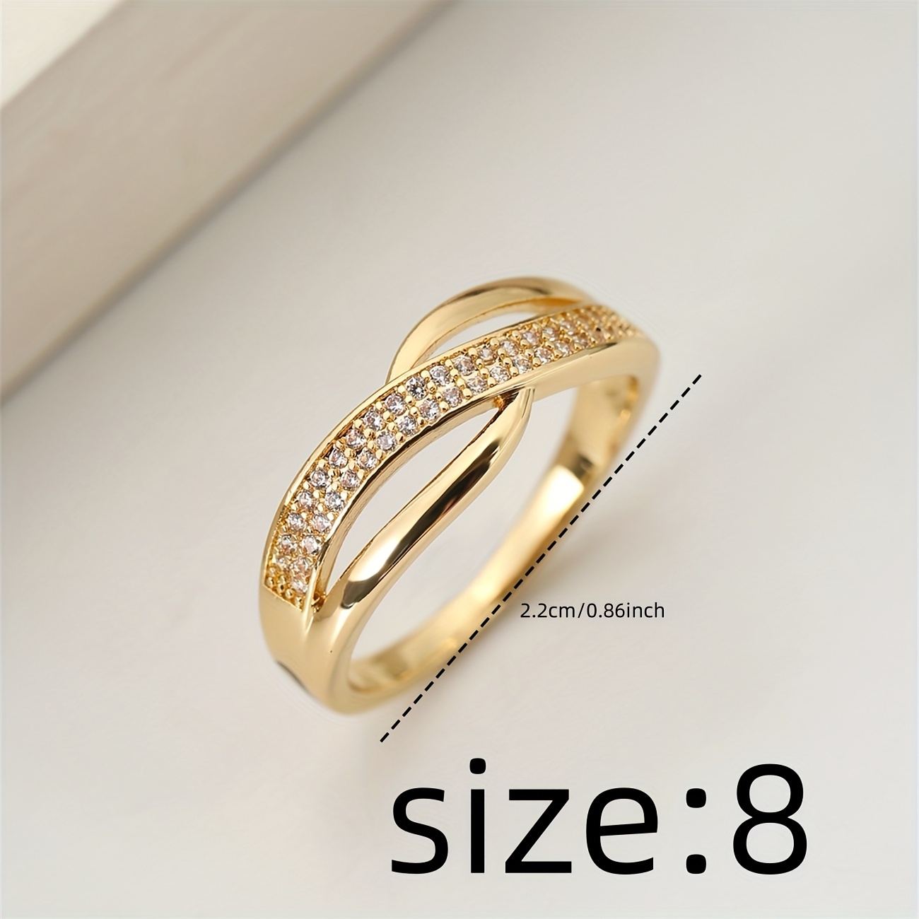 Image of 1pc Fashionable And Minimalist Cross Ring With Full, European And High-end Temperament Ring, Hand Jewelry
