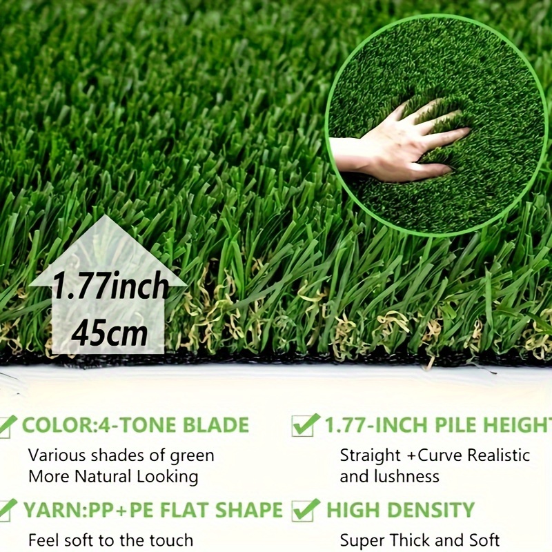 Petgrow Customized Sizes Artificial Grass Turf 3FTX10FT(30 Square Ft) - Indoor Outdoor Garden Lawn Landscape Balcony Synthetic Turf Mat - Thick Fake