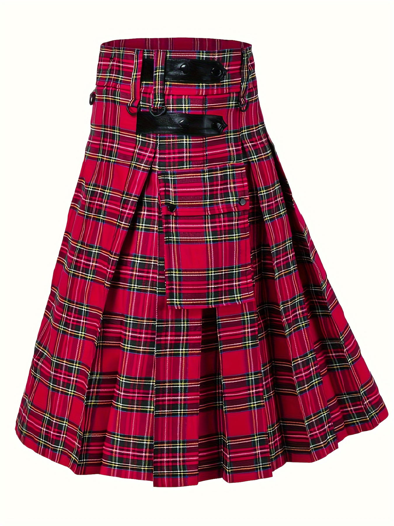 *'S Scottish Pleated Kilt Plaid, Non-Stretch Fabric, Regular Fit for  *'S Day Weddings, Halloween Traditional
