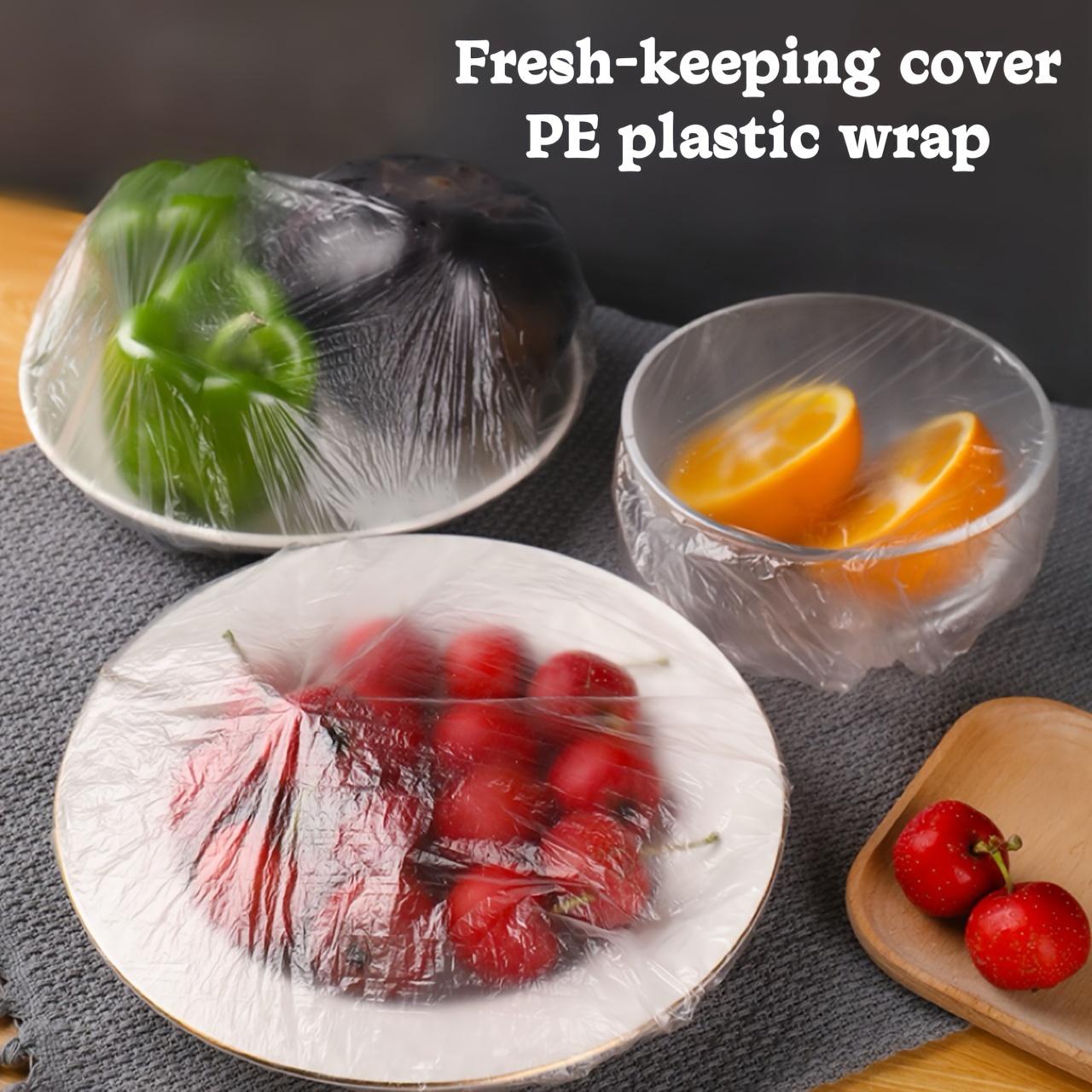 

1 Pack Of 30 Disposable Plastic Wrap Covers, Food Grade Plastic Wrap Covers, Self-sealing Bowls And Dishes Covers, Dust-proof Lids, For Home Use