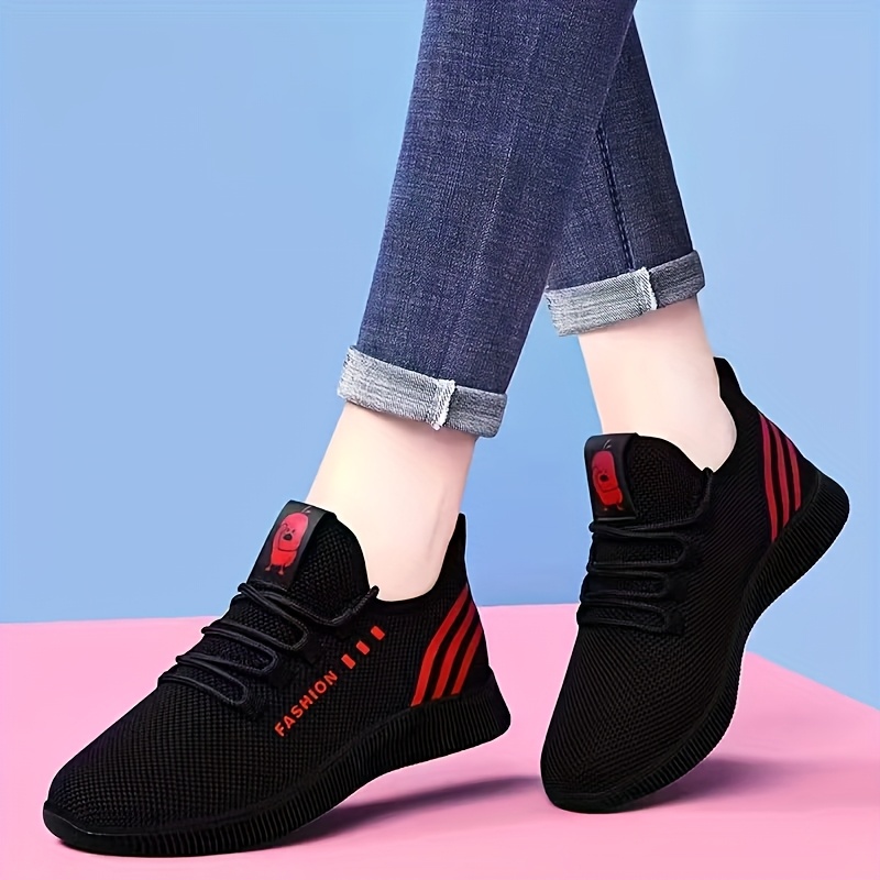 photo de l'article chaussures de sport femme légeres et respirantes - baskets basses minimalistes à rayures -   pour  ,   de sport et   - confortables sur   terrains, chaussures pour femmes