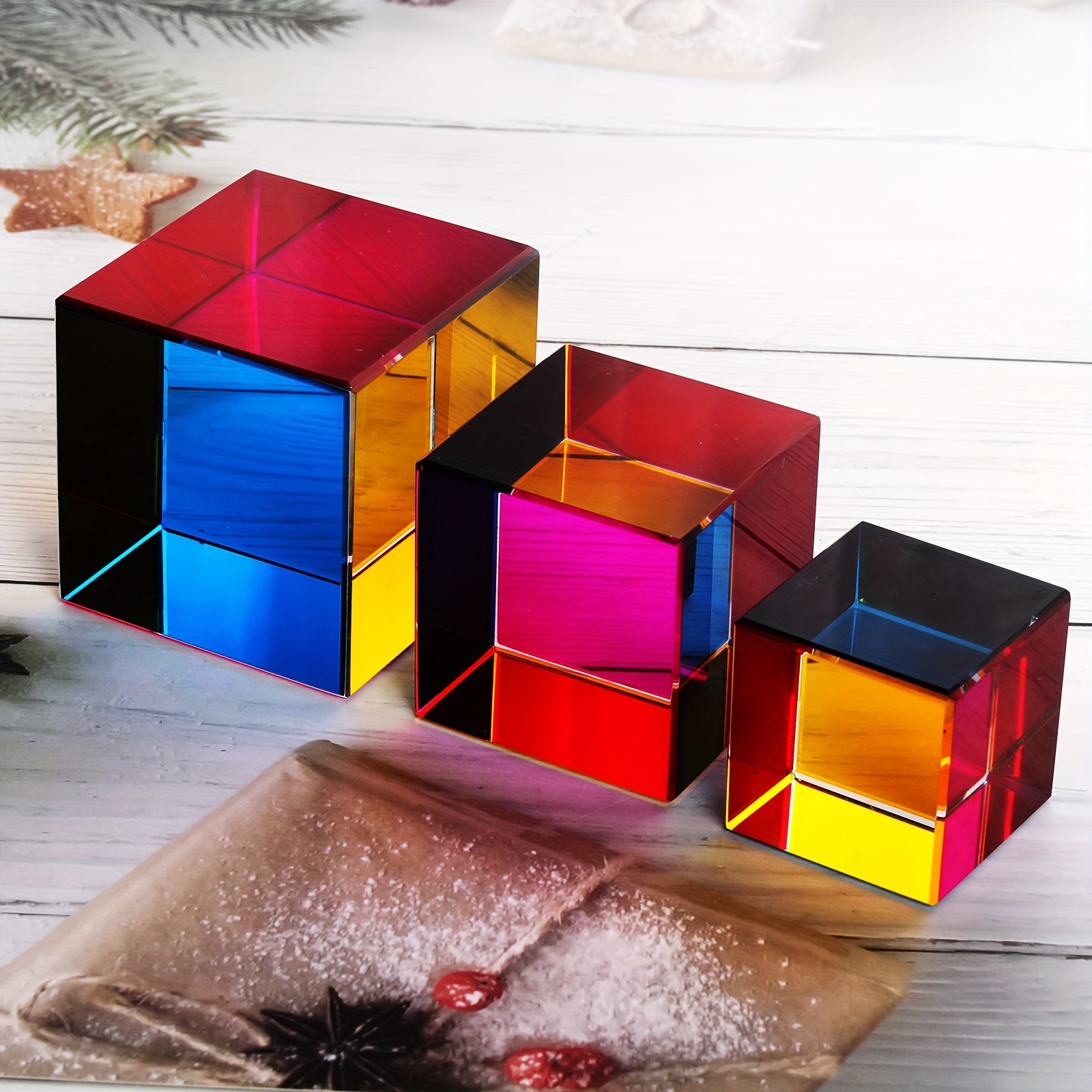 

Crystal : Three-color - Home, Office Or Event Decoration - Suitable For Christmas, Birthday Or Any Special Occasion - Made Of High Quality Crystal