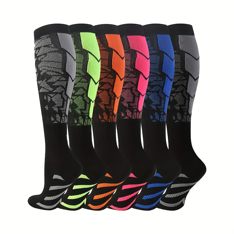 6 Pairs Compression Socks For Compression Stockings For Mother Dad Work Support For Athletic Running Hiking Cycling Easter Gift