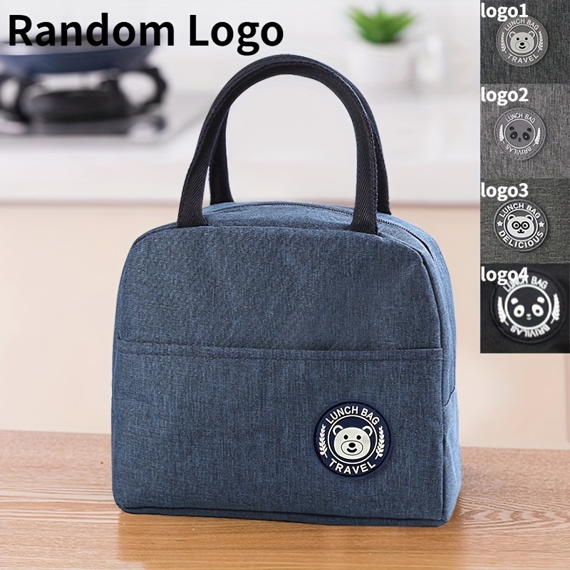 TEMU 1pc (random Logo) Handheld Lunch Bag Non-food Contact Lunch Bag Insulated Bento Bag Student Office Worker Camping Meal Bag Thickened Bag Storage
