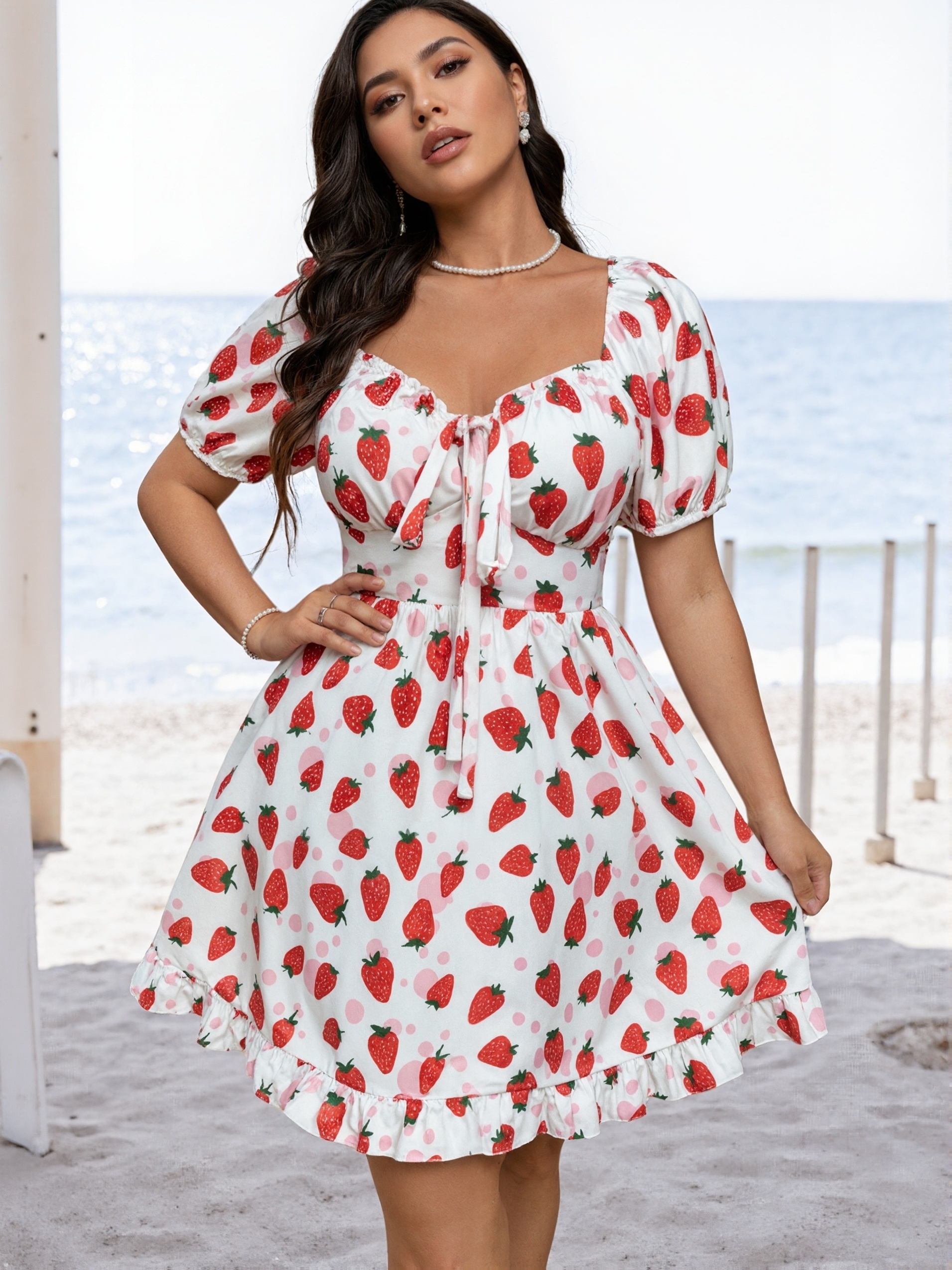 Temu Strawberry Print Dress Womens Strawberry Dresses Sold On Temu Canada
