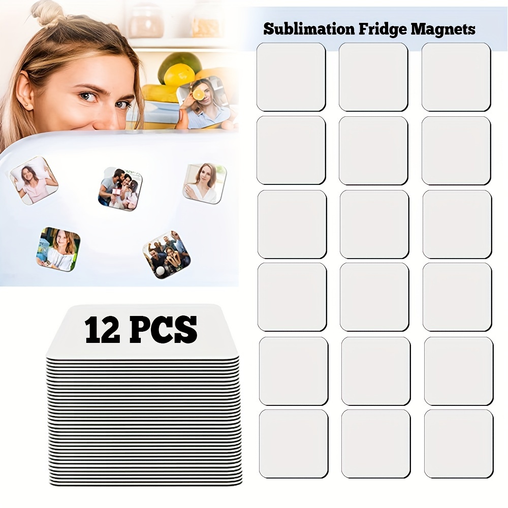 10 Pcs Square, Round or Rectangle Sublimation Blank Refrigerator Magnets  Also Laserabableyou Get 10 Fridge Blank Sublimation Magnets 